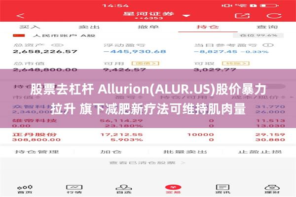 股票去杠杆 Allurion(ALUR.US)股价暴力拉升 旗下减肥新疗法可维持肌肉量